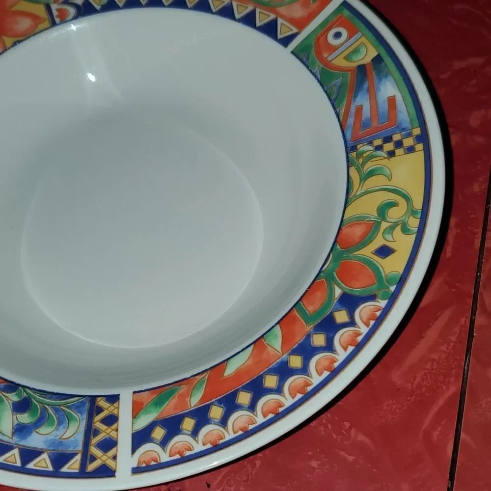 Lynns Stoneware Savanna Rim Cereal Soup Bowl 8.75